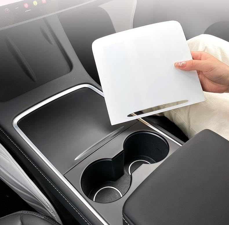 frani Center Console Cover 5Pcs Set for Tesla Model 3 2021-2023 Model Y 2021-2025,Tesla Interior Center Console Cover Decor Accessories White - Image 4